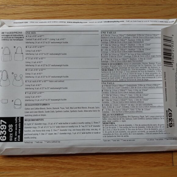 Vintage Purse Sewing Pattern Clutch Handbag 2000s UNCUT 6397 - Picture 6 of 12